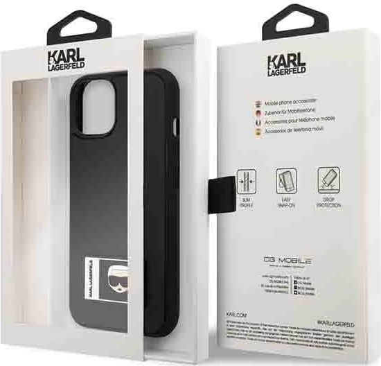 Mbështjellës Karl Lagerfeld KLHCP13M3DKPK për iPhone 13, 6.1", Ikonik Patch, i zi