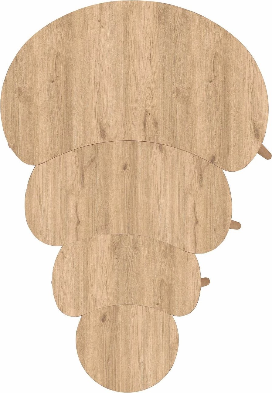 Tavolina ndihmëse të vendosshme (4 copë), ngjyrë lisi, Skye Decor, Moon