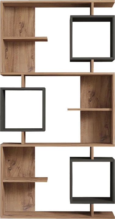 Raft librash Cubix, ngjyrë sonoma-antracit, 90x24.6x171.9cm