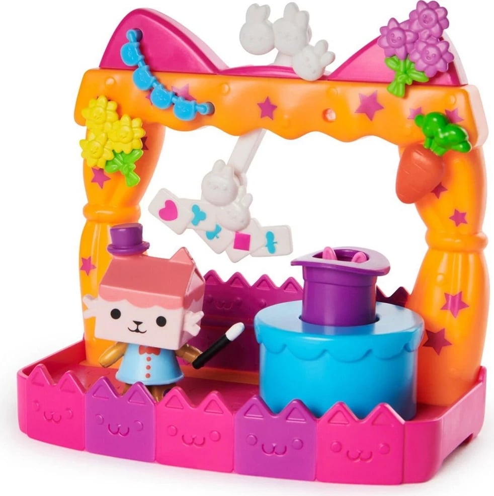 Set lodrash Gabby's Dollhouse Baby Box Talent Show Balcony, SPIN MASTER, 8 pjesë, shumëngjyrësh