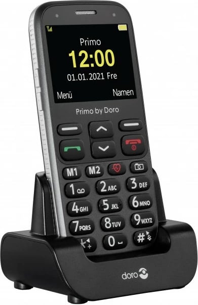 Celular Doro Primo 368, Bar, Single SIM, 2.3", 3 MP, 1000 mAh, Black, Graphite