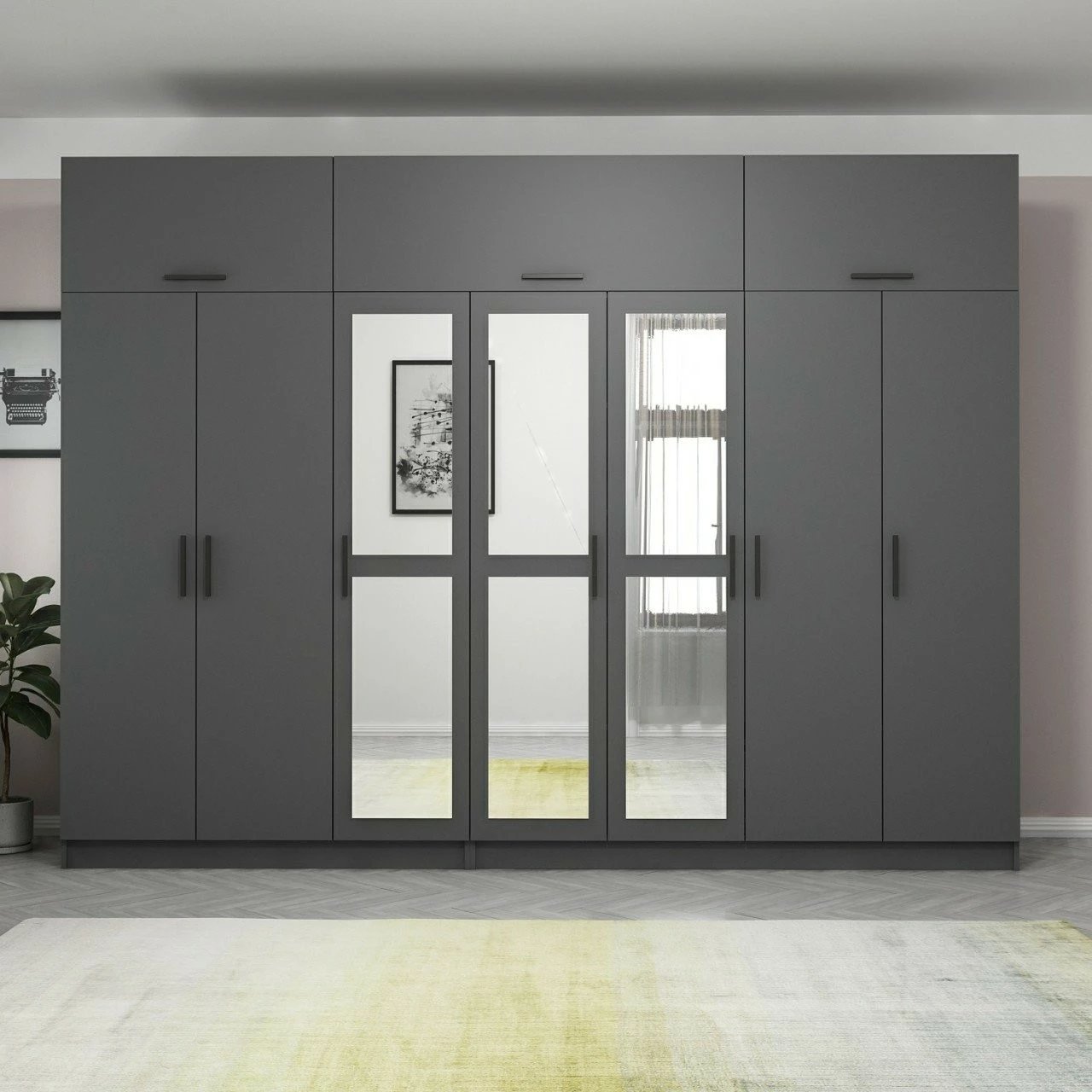 Dollap Skye Decor, ngjyrë antracit, Kale - 5192