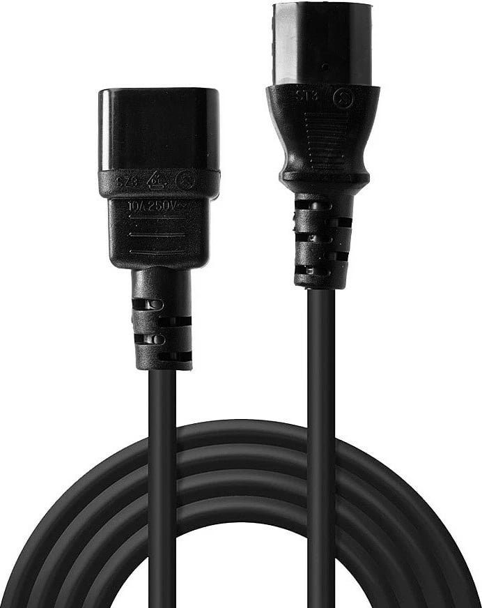 Kabllo rryme LINDY IEC C14 në IEC C13, 0.5m, e zezë