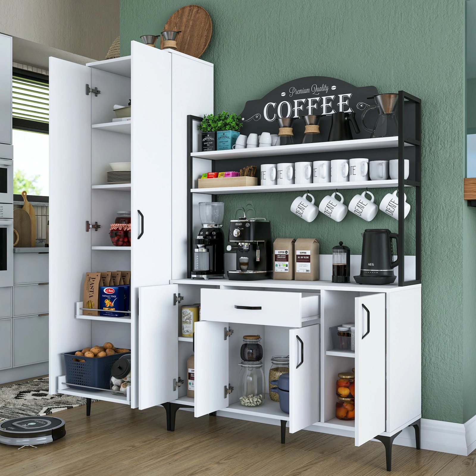 Dollap multifunksional, ngjyrë e bardhë, Skye Decor, JE148 - 3080