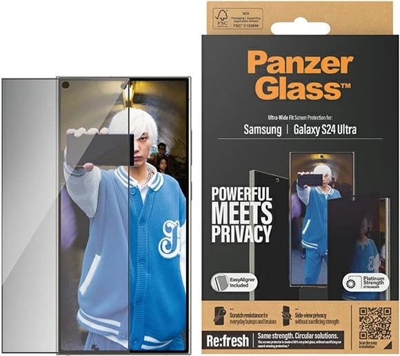 Mbrojtës ekrani PanzerGlass Ultra-Wide Fit Privacy për Samsung Galaxy S24 Ultra, xham i temperuar