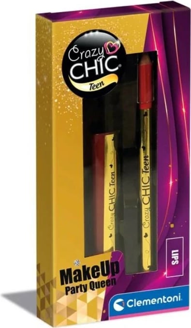 Set make-up për buzë Crazy CHIC Teen Clementoni, Lip Gloss & Lip Liner Party Quin