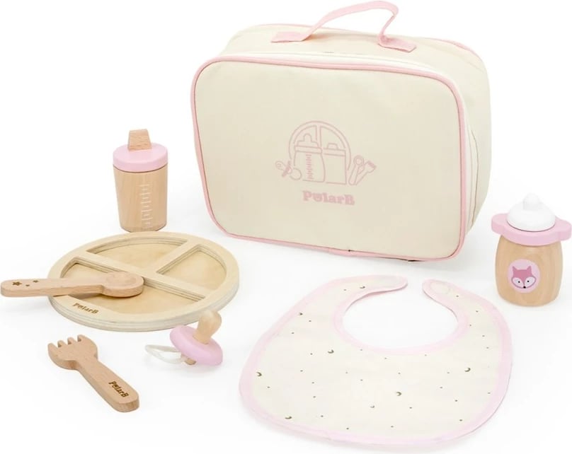 Set ushqimi druri për kukulla, Viga PolarB, 7 pjesë me organizues, multingjyrësh