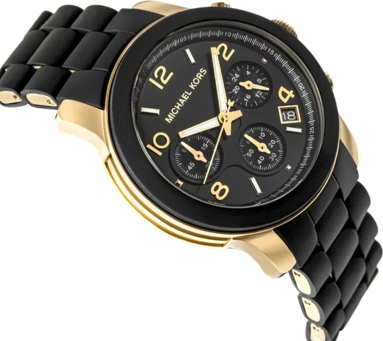 Orë dore për femra Michael Kors, e zezë dhe e artë