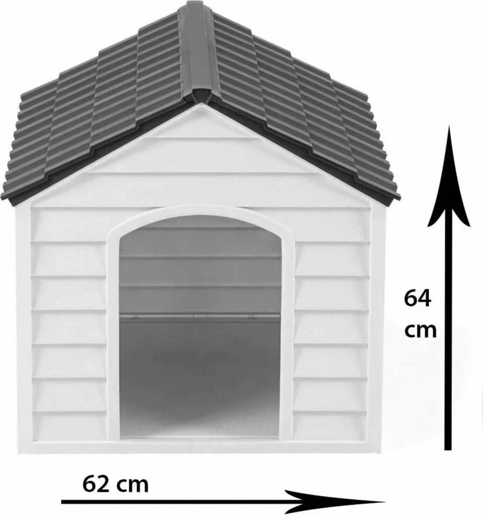 Shtëpi për kafshë, plastikë, gri dhe kafe, 76x64x62cm, Paws & Whiskers, 5100-2