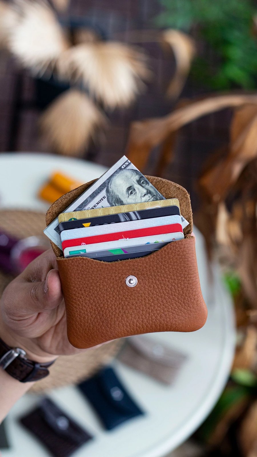 Mbajtës kartelash Zoozie Bags, ngjyrë tan, Murcia