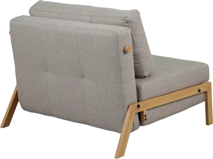 Poltronë-krevat Fancy, material stof, ngjyrë bezhë, këmbë natyrale, 95x98x70cm