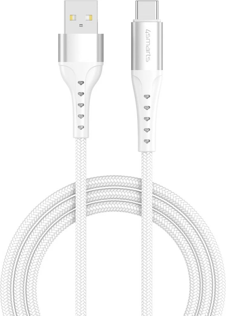 Kabllo USB-A në USB-C 4smarts PrimeCord 1.5m 18W, bardhë Kabllo USB-A në USB-C 4smarts PrimeCord 1.5m 18W, bardhë