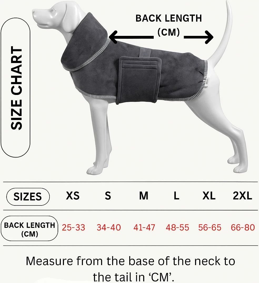 Rrobë banje për qen, ngjyrë gri, Paws & Whiskers, Drygown, madhësia M Rrobë banje për qen, ngjyrë gri, Paws & Whiskers, Drygown, madhësia M