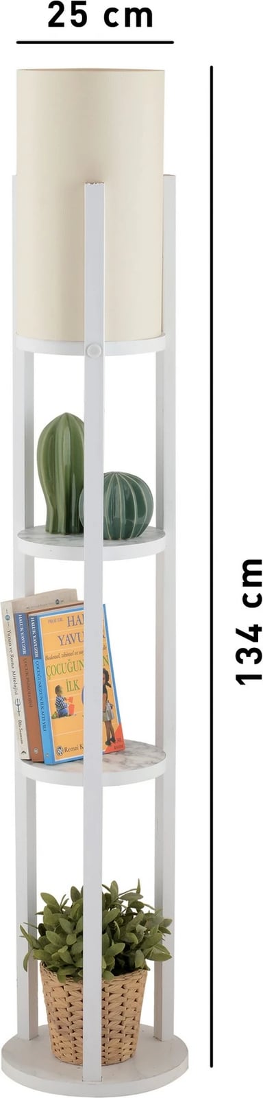 Llambë dyshemeje Opviq, Circle Nora - SMK, e bardhë, me rafte