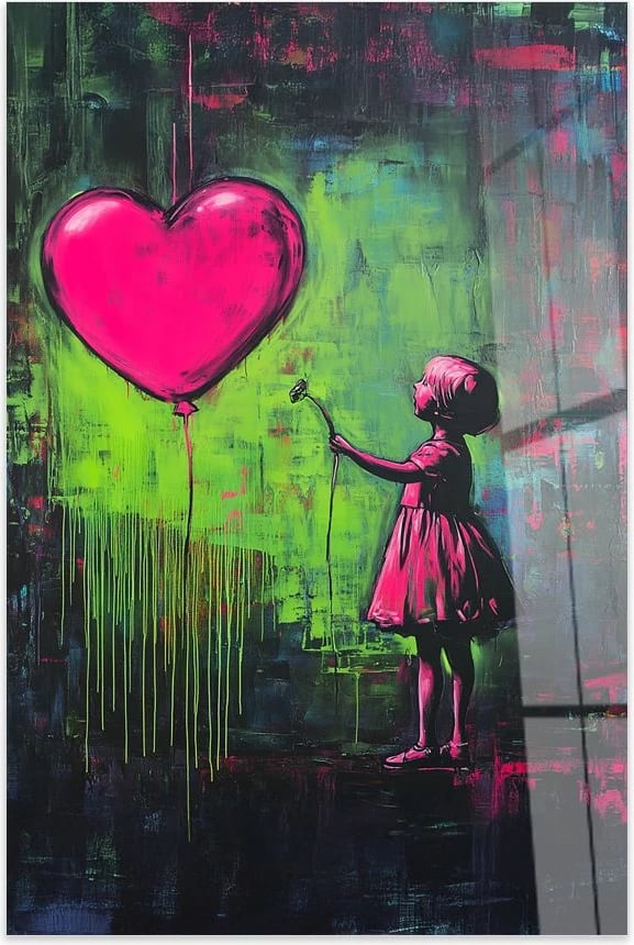 Pikturë dekorative prej xhami të temperuar, Wallity, Hhlneon0036, 70x100cm