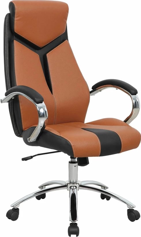 Karrige zyre Patron, ngjyrë camel dhe e zezë, 63x72x125