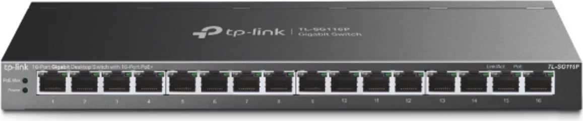 Switch TP-LINK TL-SG116P 16 porta Gigabit, e zezë