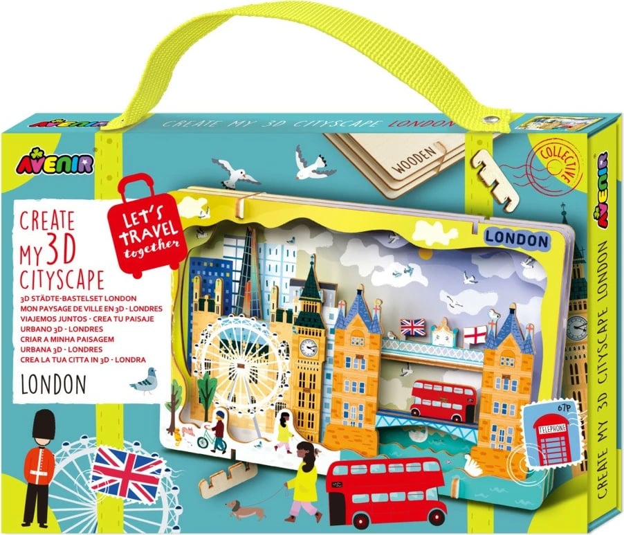 Puzzle 3D prej druri MG DYSTRYBUCJA Create a 3D City Landscape - London, me ilustrime, set