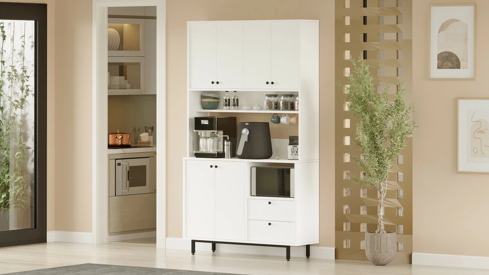 Dollap shumëpërdorimësh, ngjyrë e bardhë, Skye Decor, RE7-W