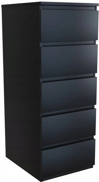 Komodinë 5 sirtarësh W5, e zezë