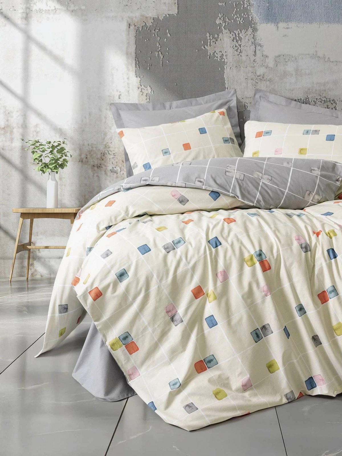 Set mbulesë për jorgan njëpersonësh Ranforce, gri, L'Essentiel Linge de Maison, Evo