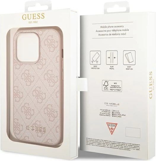 Mbështjellës Guess GUHCP14XG4GFPI për iPhone 14 Pro Max 6.7", hardcase, lëkurë sintetike, rozë Mbështjellës Guess GUHCP14XG4GFPI për iPhone 14 Pro Max 6.7", hardcase, lëkurë sintetike, rozë