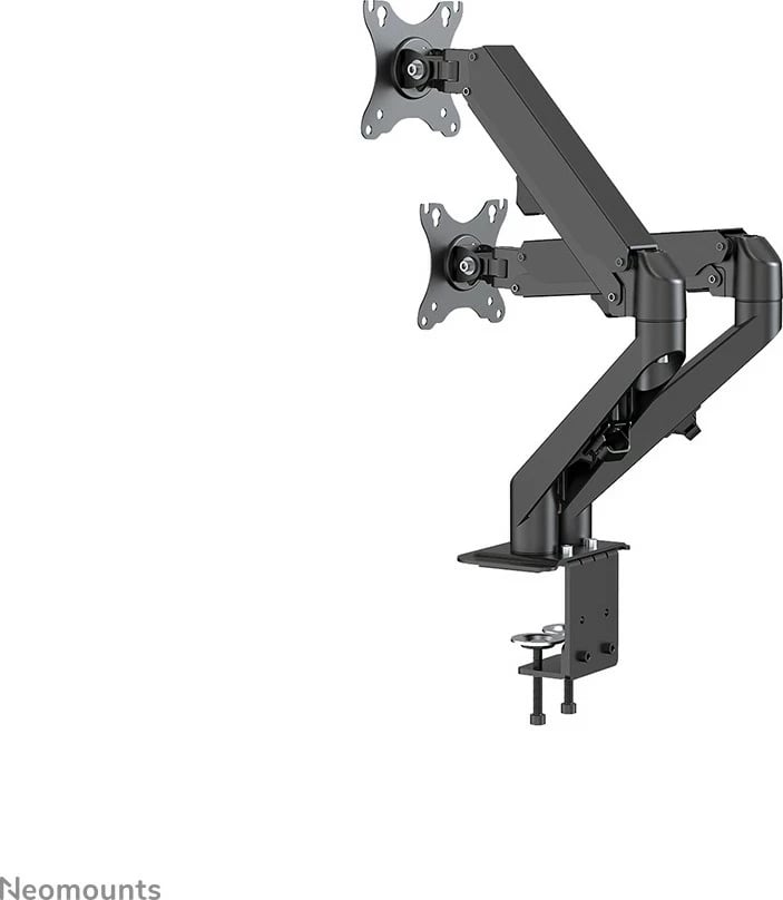 Krah tavoline për monitorë Neomounts Newstar DS70-700BL2, për 2 ekrane, 27 inç, rregullim lartësie me gaz, kapëse, e zezë