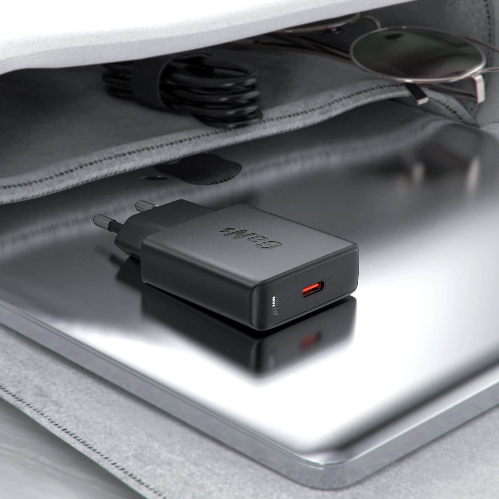 Karikues muri Acefast A65, GaN, 20W, USB-C, i zi