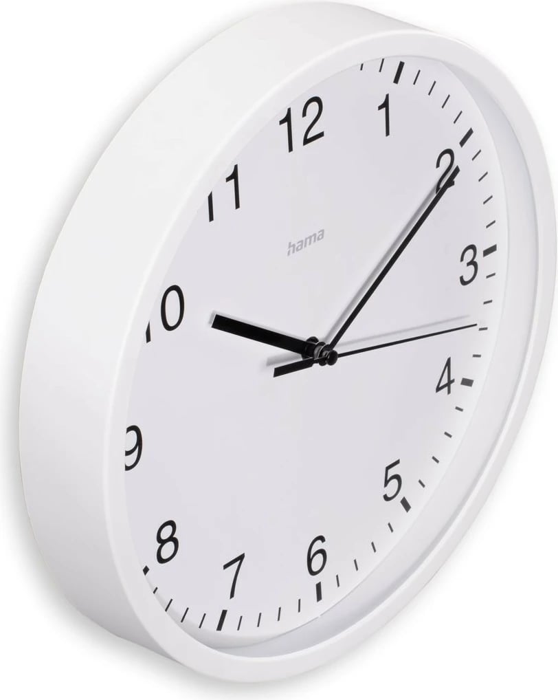 Orë muri Hama 185864, analoge, 25 cm, e bardhë
