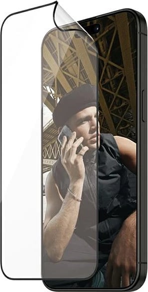 Xham mbrojtës PanzerGlass Matrix Ultra-Wide-Fit për iPhone 15 Pro me pozicionues