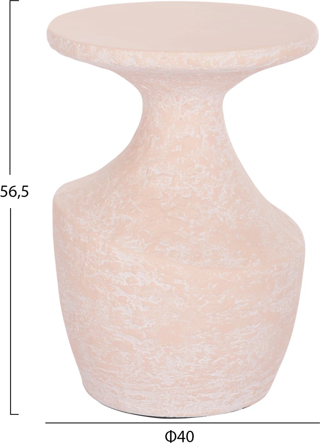 Tavolinë anësore REBON, fibër-cement, ngjyrë pjeshke, FH18156.04L, 40x56.5cm