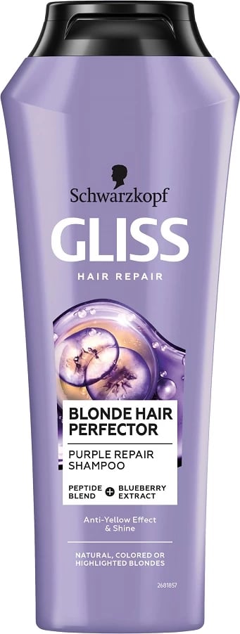 Shampon për femra Gliss Blonde Hair Perfector 250ml Shampon për femra Gliss Blonde Hair Perfector 250ml