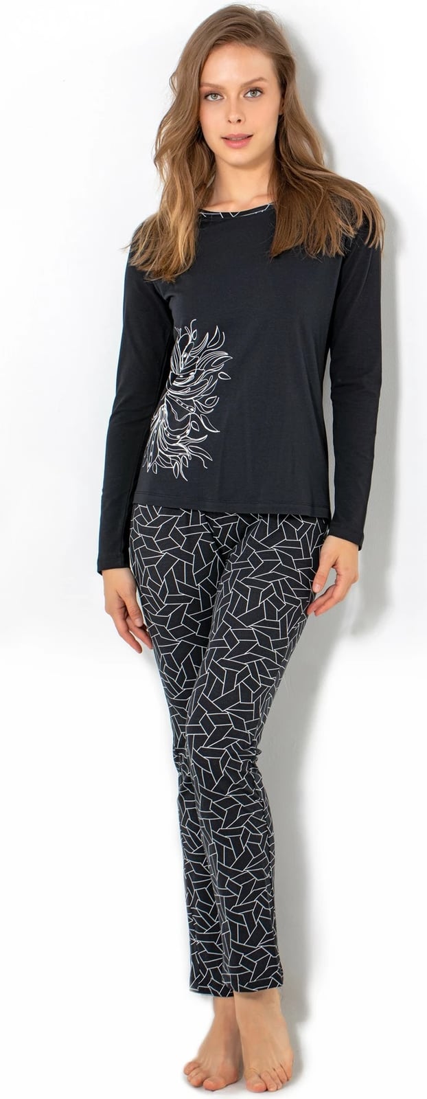 Set pizhamash për gra, ngjyrë e zezë, Jumeon, 002-000558