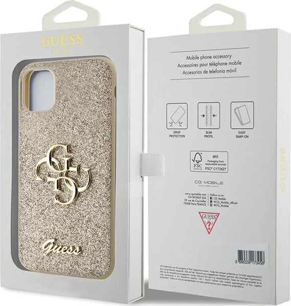 Mbështjellës Guess GUHCN61HG4SGD për iPhone 11/XR, Glitter Script Big 4G, Ari Mbështjellës Guess GUHCN61HG4SGD për iPhone 11/XR, Glitter Script Big 4G, Ari
