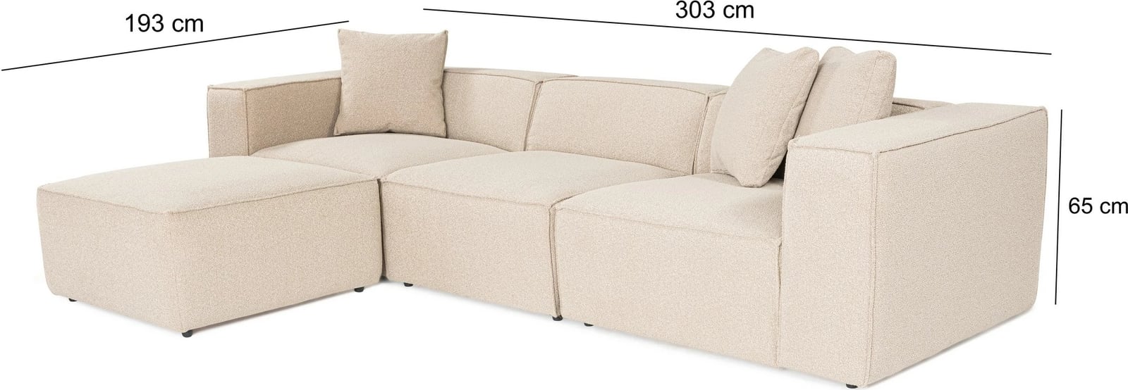 Kënd-sofë Lora me pouffe, ngjyrë pjeshke