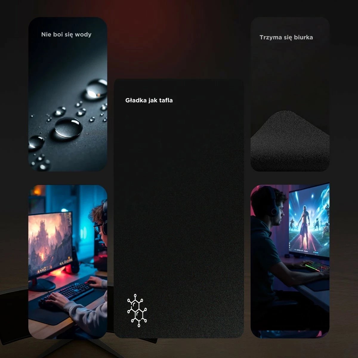 Mauspad Rampage Pulsar Pro M 35x29cm jacquard e zezë