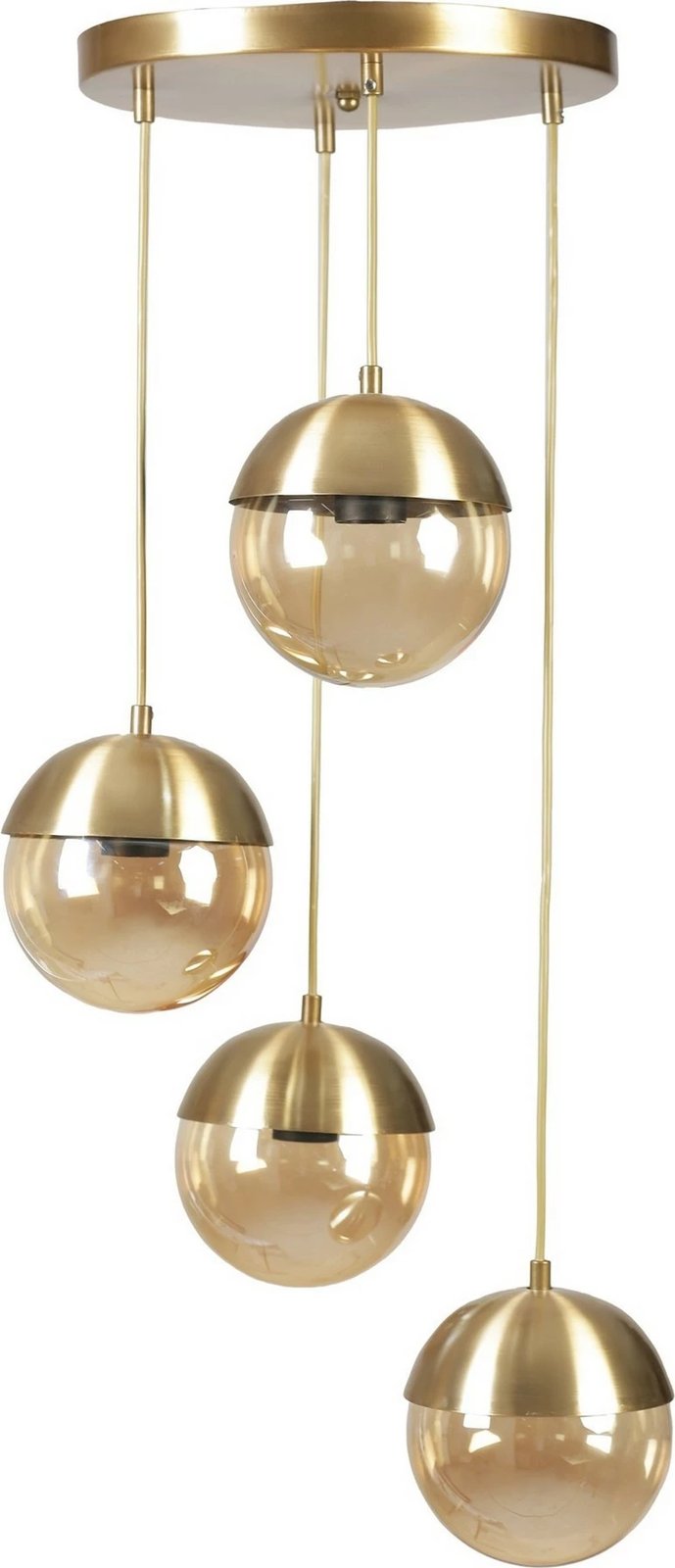 Llambë tavani Opviq, 4 sfera, metalike, ngjyrë ari, lartësi e rregullueshme