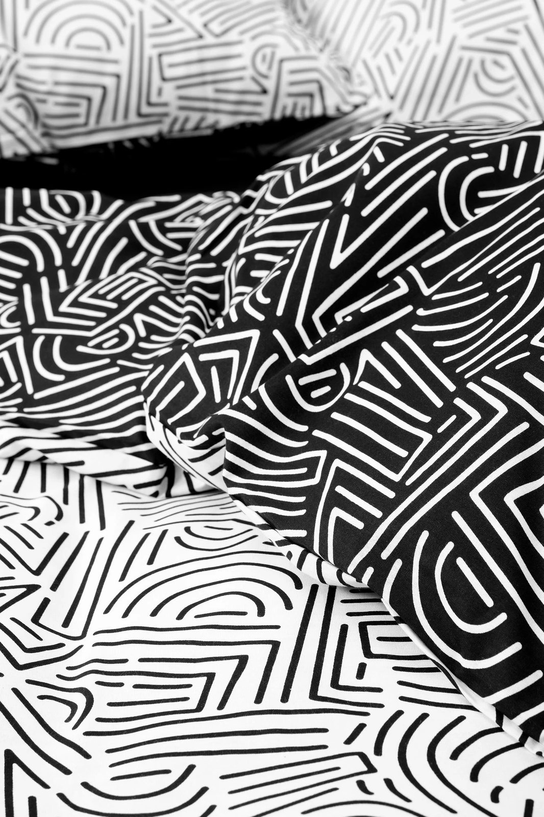 Set mbulesë për jorgan dopio Ranforce, ngjyrë e zezë, L'Essentiel Linge de Maison, Maze