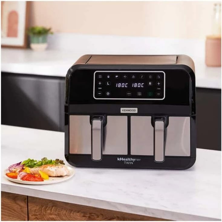 Fritëz me ajër Kenwood HFM20.000MB Twin 2x4L 8L total, dual-zone, e zezë/argjend