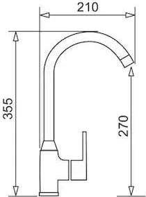 Rubinet kuzhine PYRAMIS LUNGO 090930001, montim vertikal, bronzi, krom