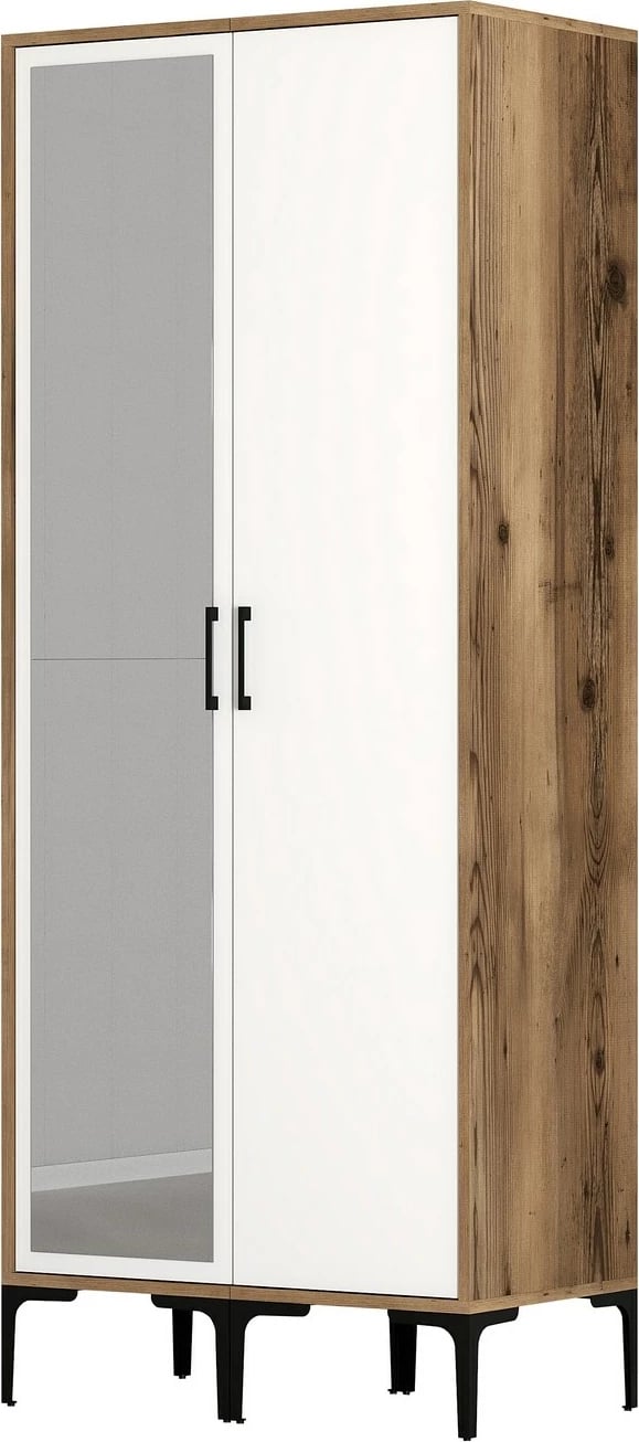 Dollap Skye Decor, ngjyrë arrë dhe e bardhë, Kumsal RS