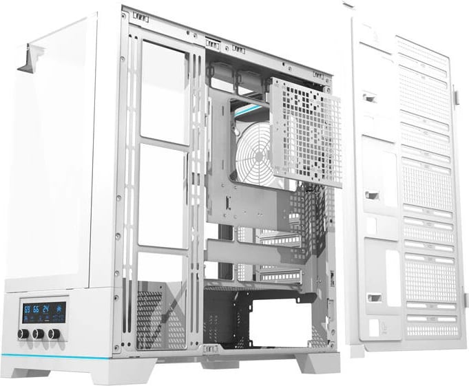 Kasë Darkflash DY450, ATX Mid Tower, pa ventilatorë, xham i temperuar, e bardhë