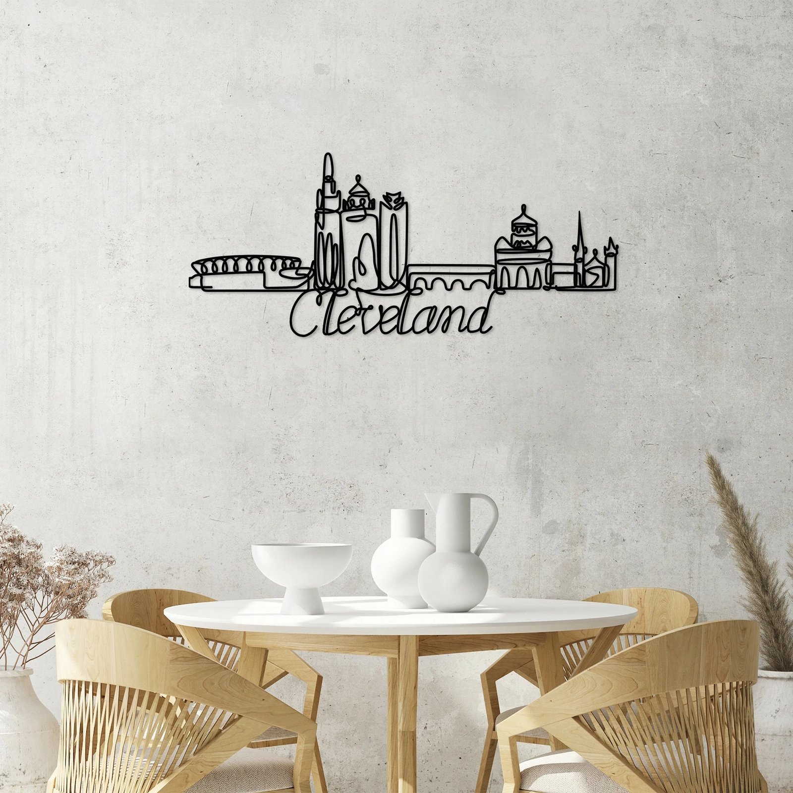 Aksesor dekorativ metalik për mur, Wallity, Cleveland