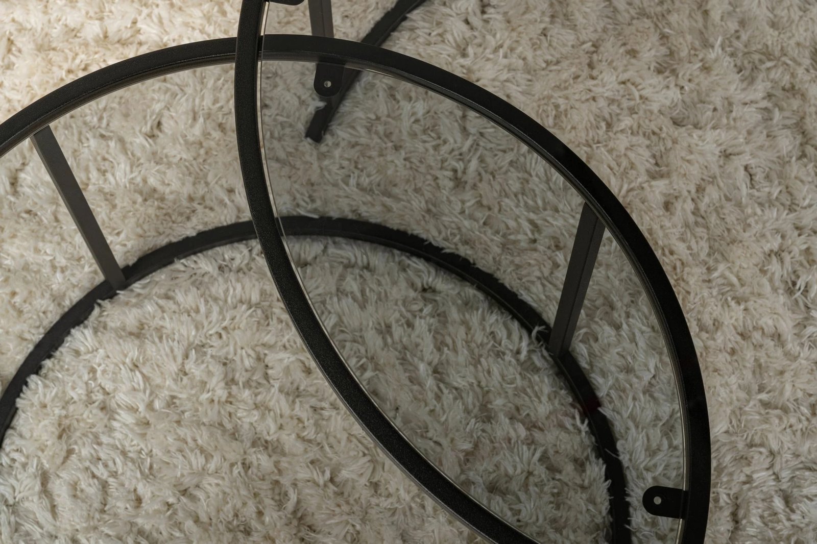 Set tavolinash kafeje Skye Decor, e zezë-gri, 80-60