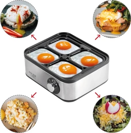 Zierëse vezësh, Adler, AD 4486, deri 8 vezë, 500W max 800W, metal, argjendtë