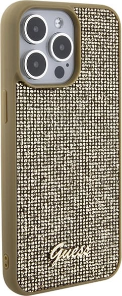 Mbështjellës Guess Disco Metal Script për iPhone 15 Pro Max, ari Mbështjellës Guess Disco Metal Script për iPhone 15 Pro Max, ari