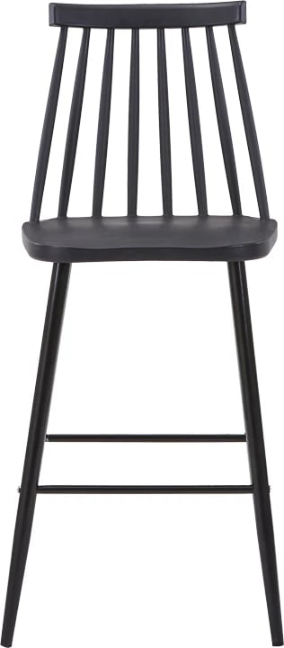 Karrige për bar Aurora I pp, ngjyrë e zezë, këmbë metalike e zezë, 42x47x99cm