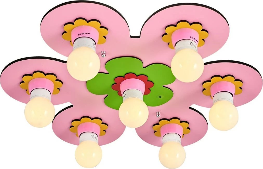 Llambë tavani prej druri, ngjyrë rozë, Opviq L1538