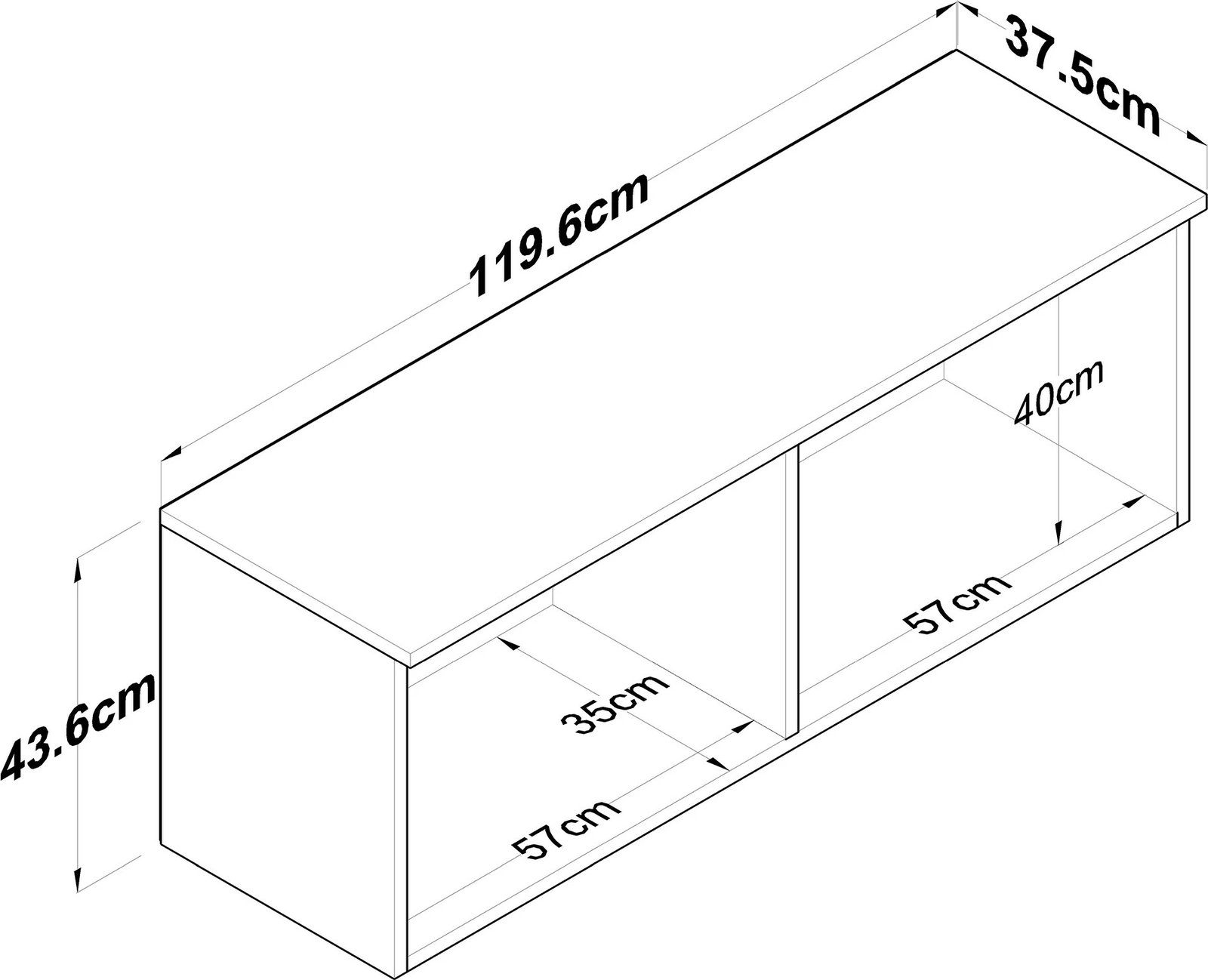 Dollap muri Skye Decor, ngjyrë arre dhe e bardhë, EA143 - 3821