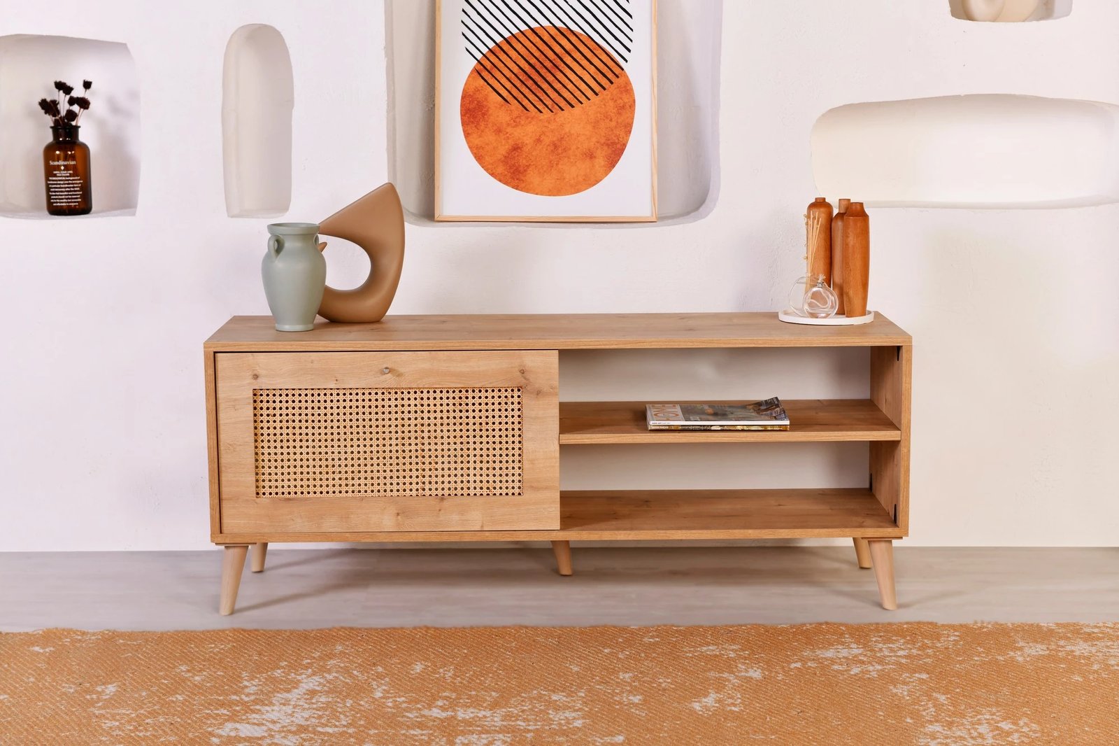 Komodë TV Hanah Home, Hazeran 140, ngjyrë lisi